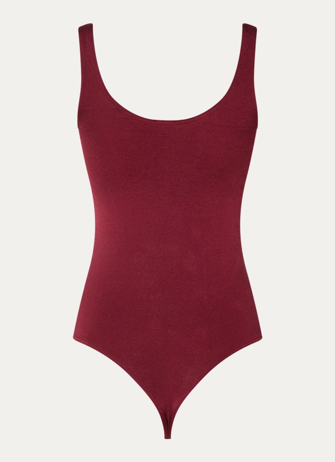 Wolford Jamaika stringbody met glanzende finish - achterkant 4 bordeauxrood