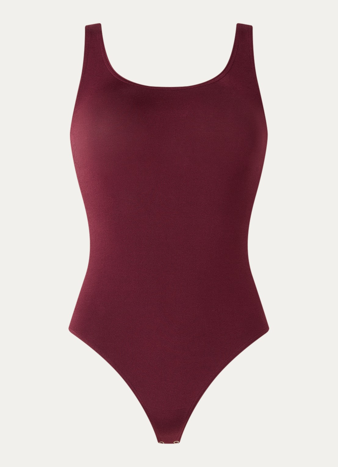 Wolford Jamaika stringbody met glanzende finish - voorkant bordeauxrood