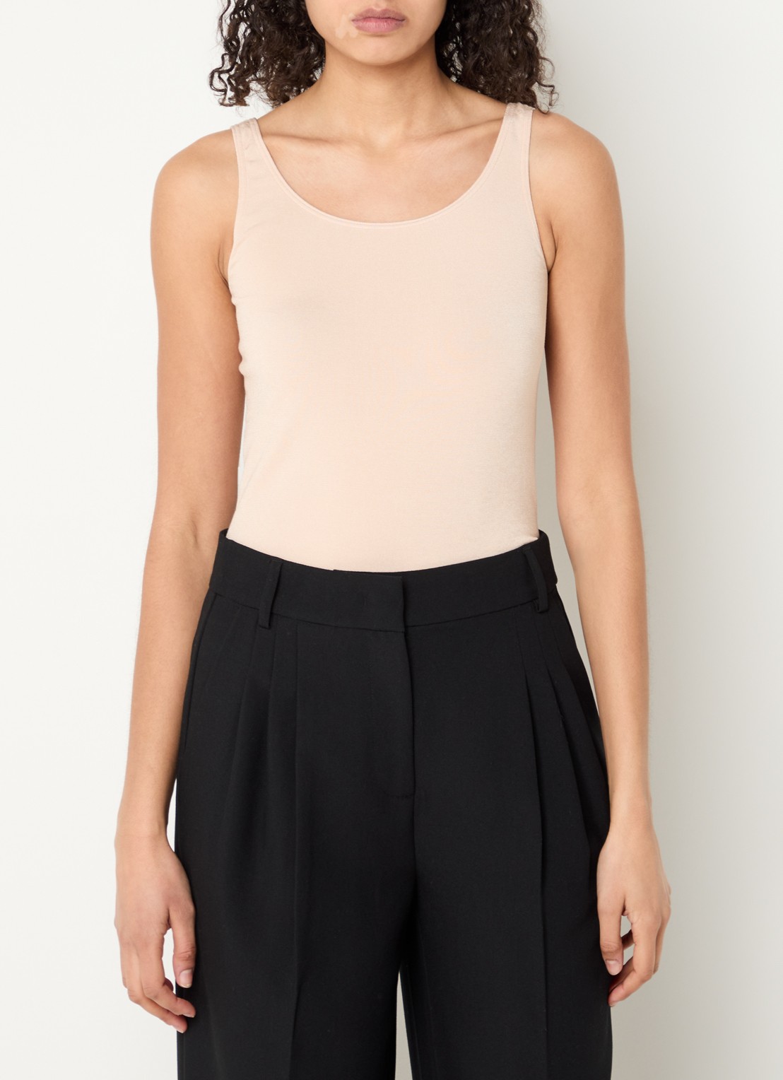 Wolford Jamaika tanktop met ronde hals - detail creme
