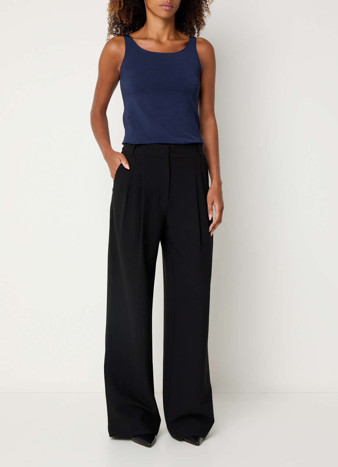 Wolford Jamaika tanktop met ronde hals - voorkant 4 donkerblauw
