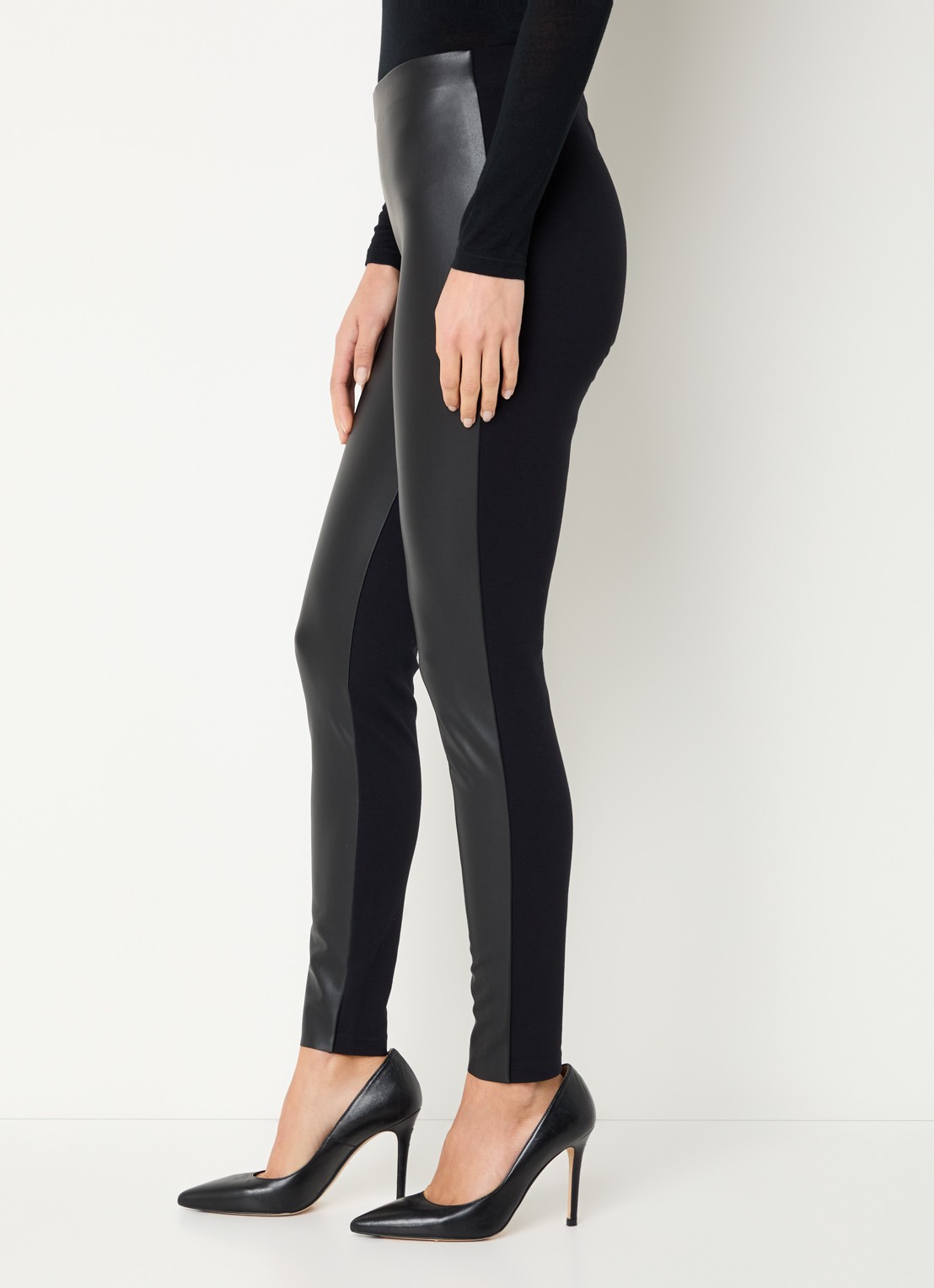 Wolford Jo high waist legging van imitatieleer  - detail 5 zwart