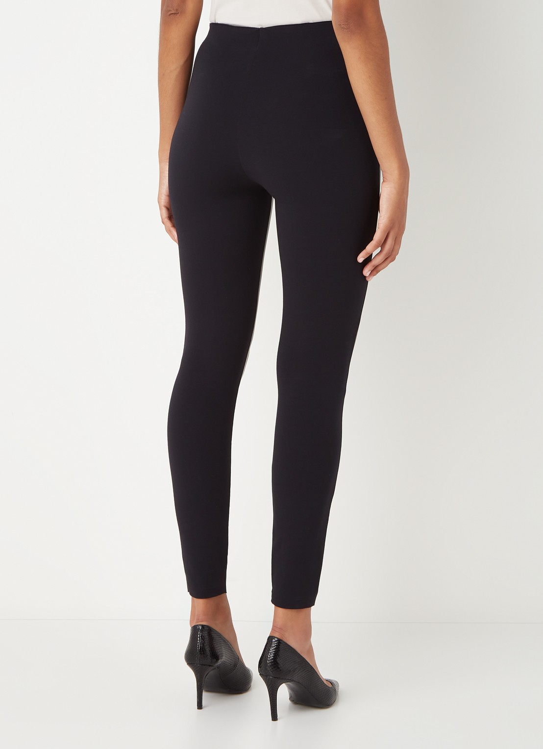 Wolford Jo high waist skinny fit legging van imitatieleer - achterkant 4 diepzwart