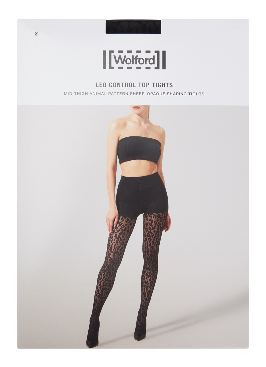 Wolford Leo panty met panterprint - voorkant zwart