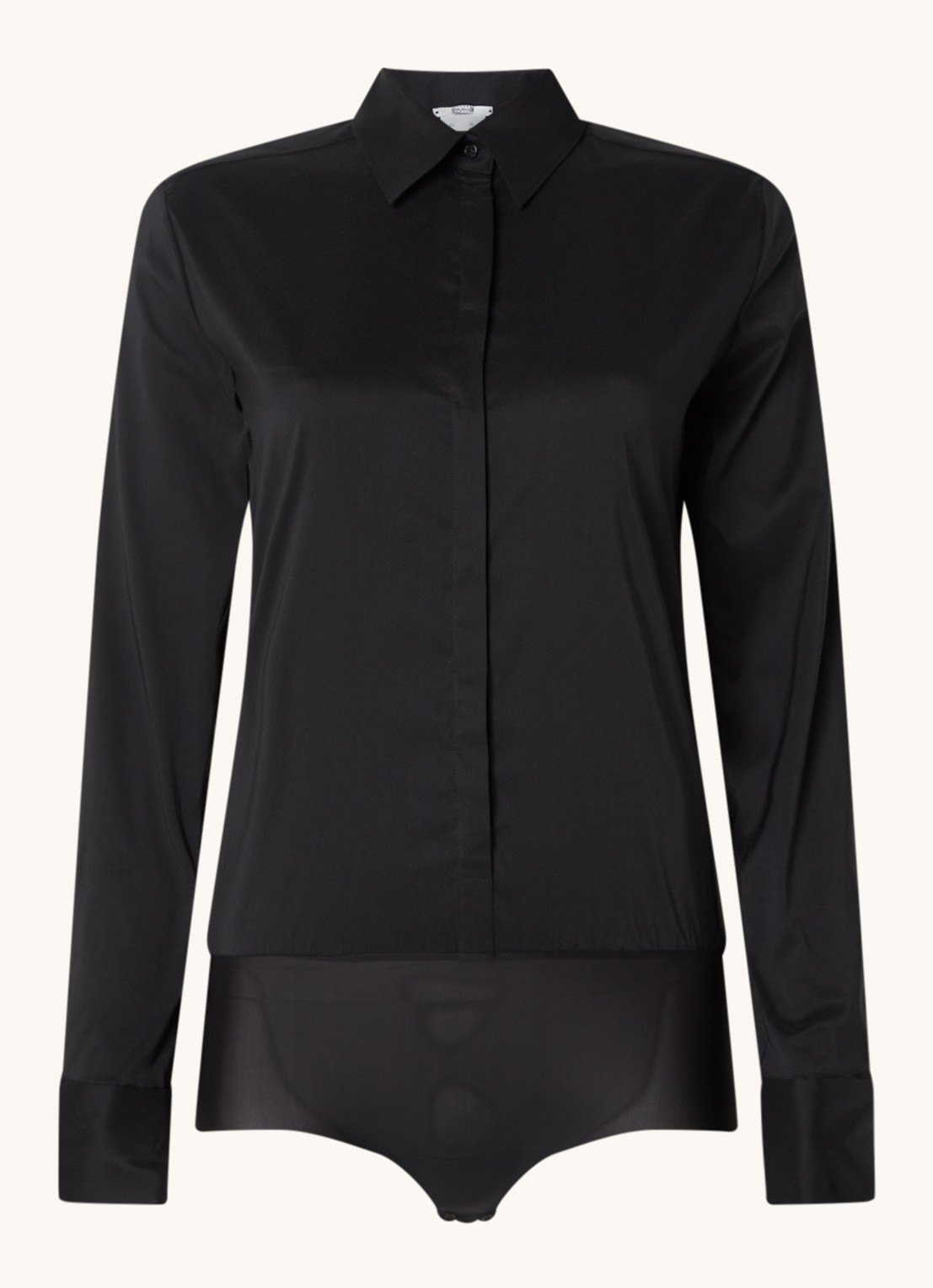 Wolford London Effect body met blinde knoopsluiting - voorkant 2 diepzwart