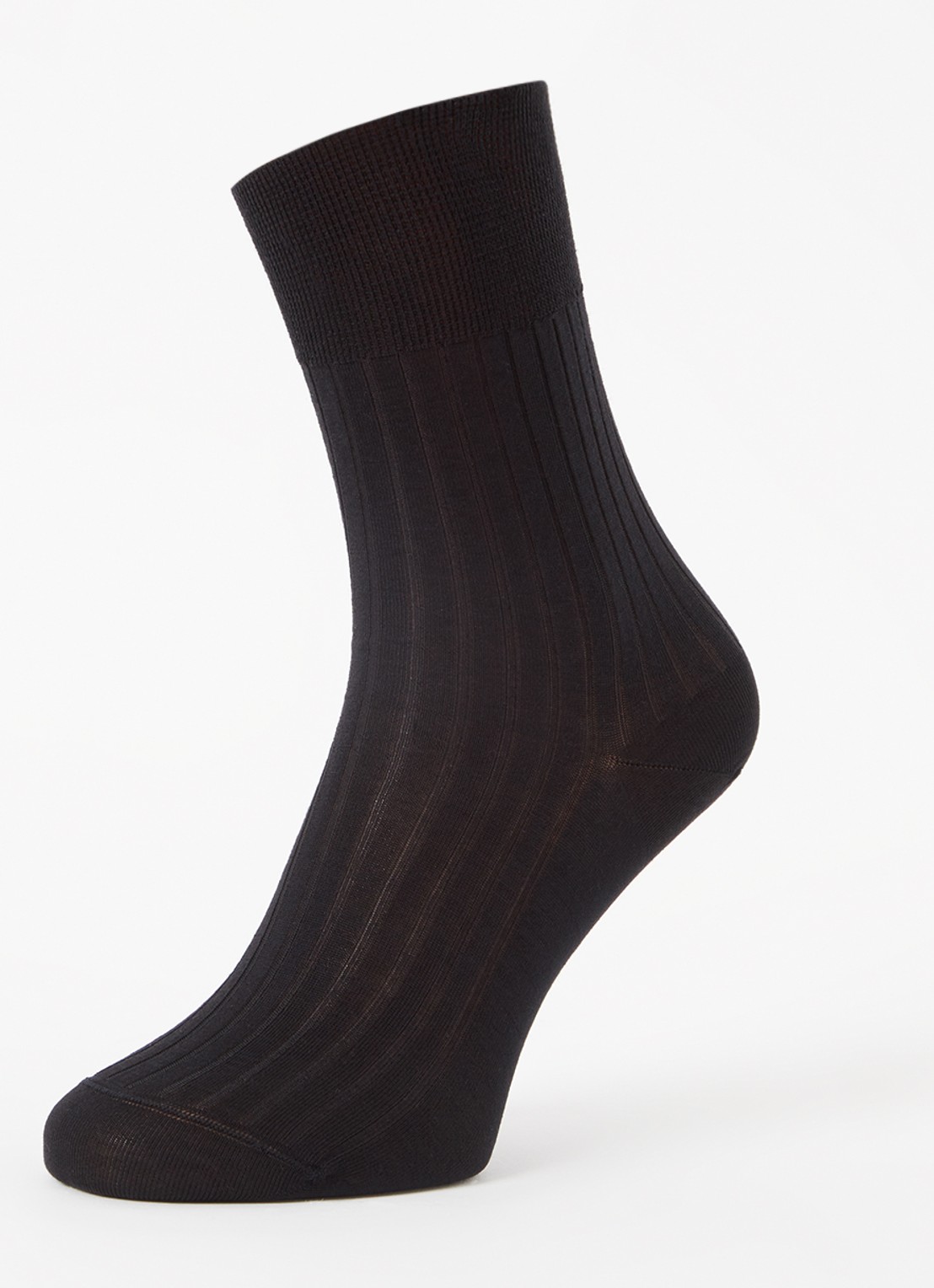 Wolford Luxury Cotton ribgebreide sokken - detail zwart