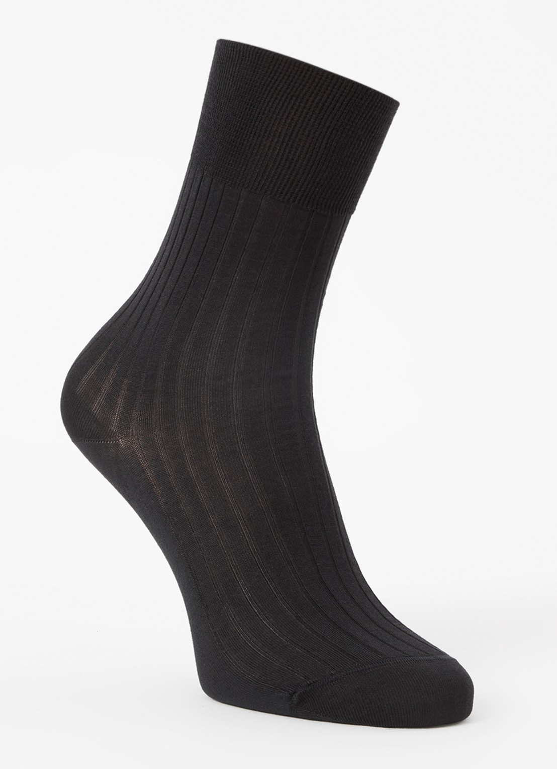 Wolford Luxury Cotton ribgebreide sokken - voorkant 2 zwart