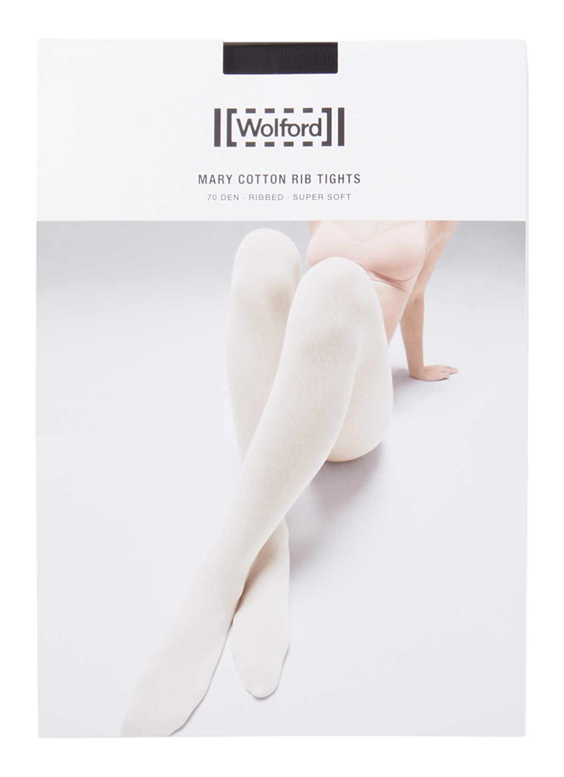 Wolford Mary rib panty in 70 denier - voorkant 3 diepzwart