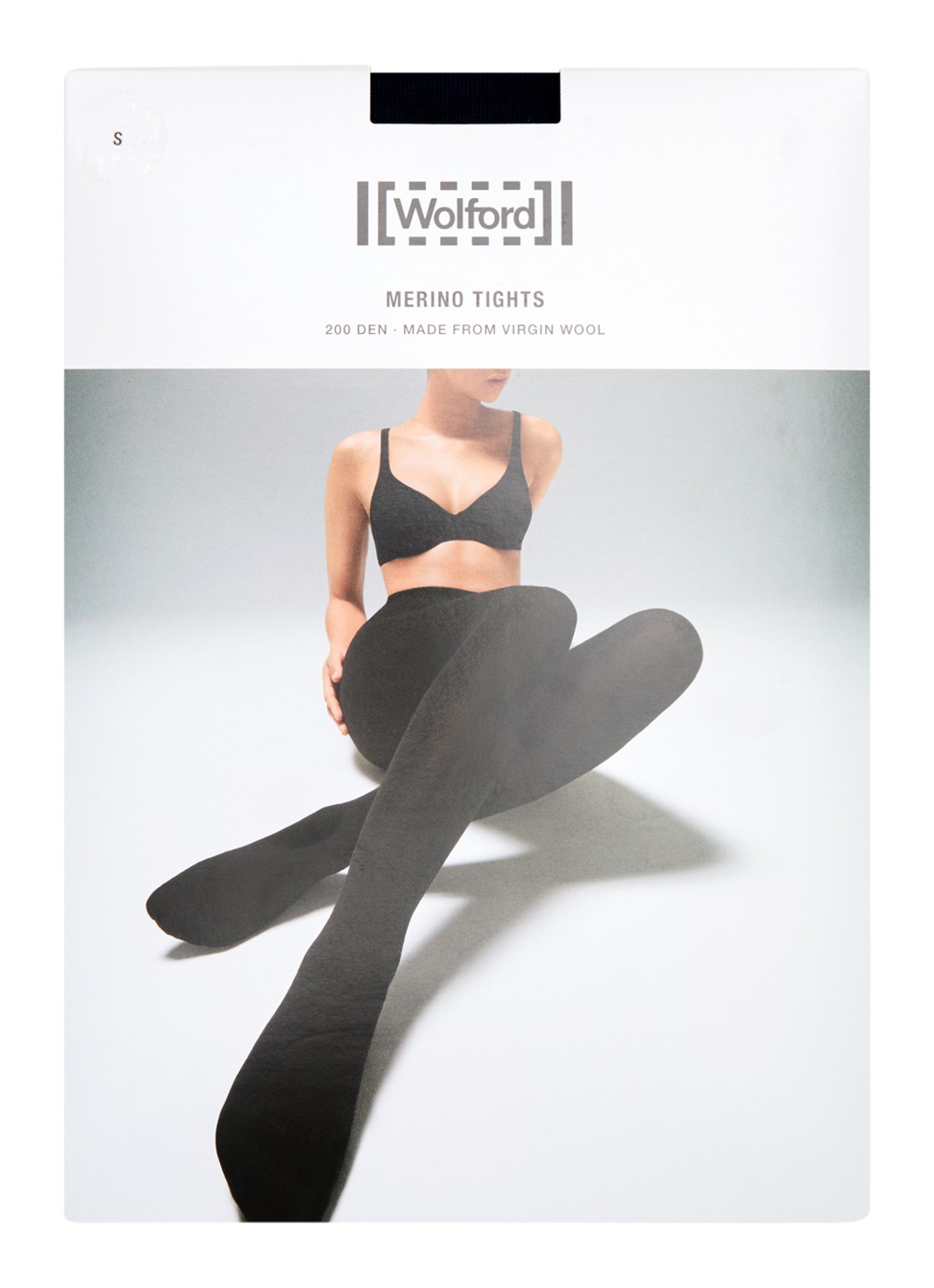 Wolford Merino maillot in 200 denier - voorkant donkerblauw
