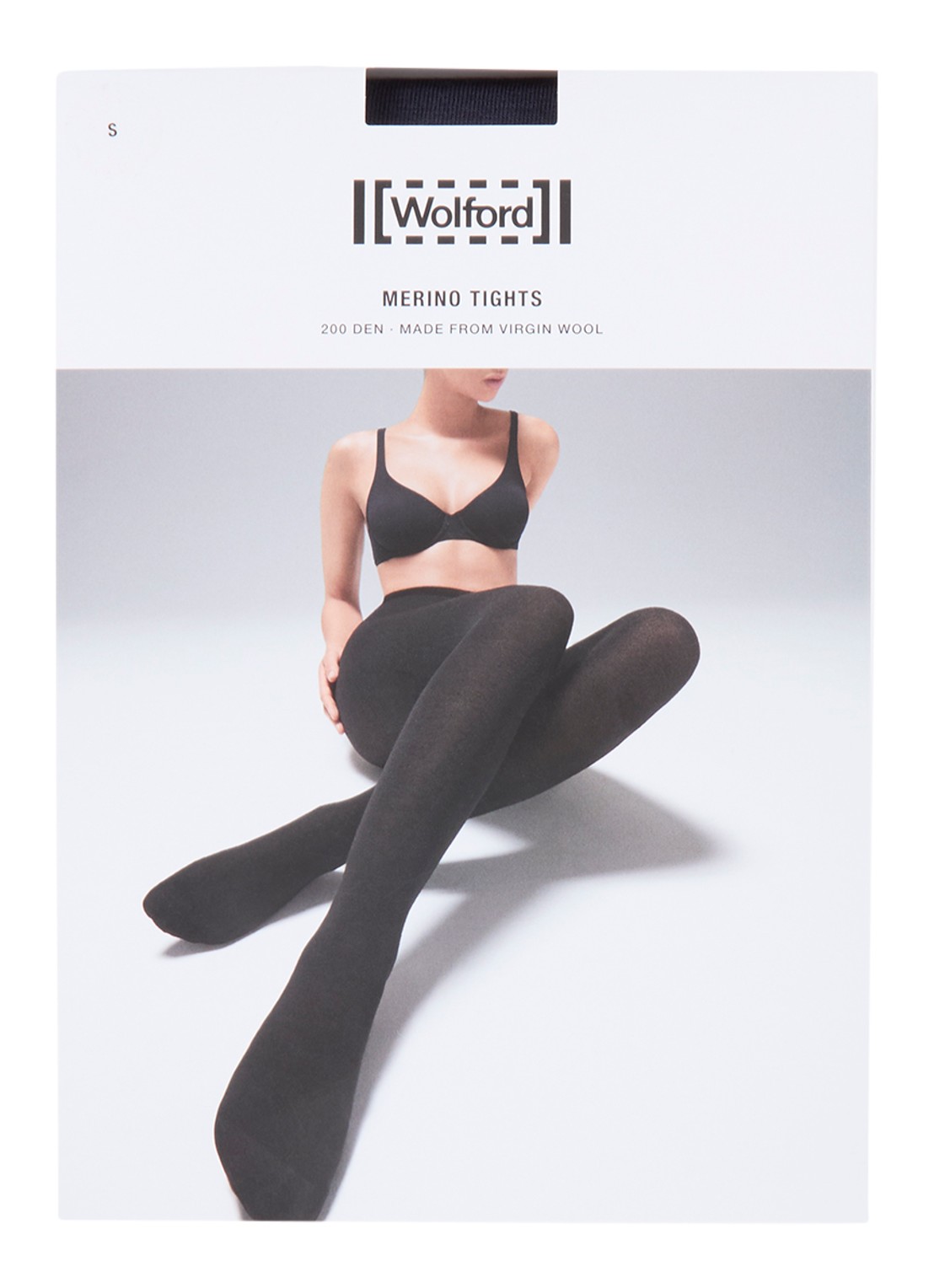 Wolford Merino maillot in 200 denier - voorkant donkerblauw