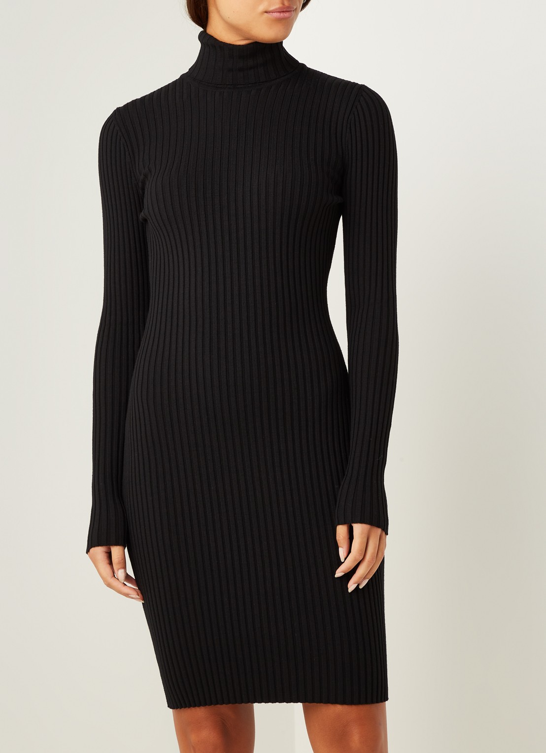 Wolford Merino mini trui-jurk in wolblend - detail zwart