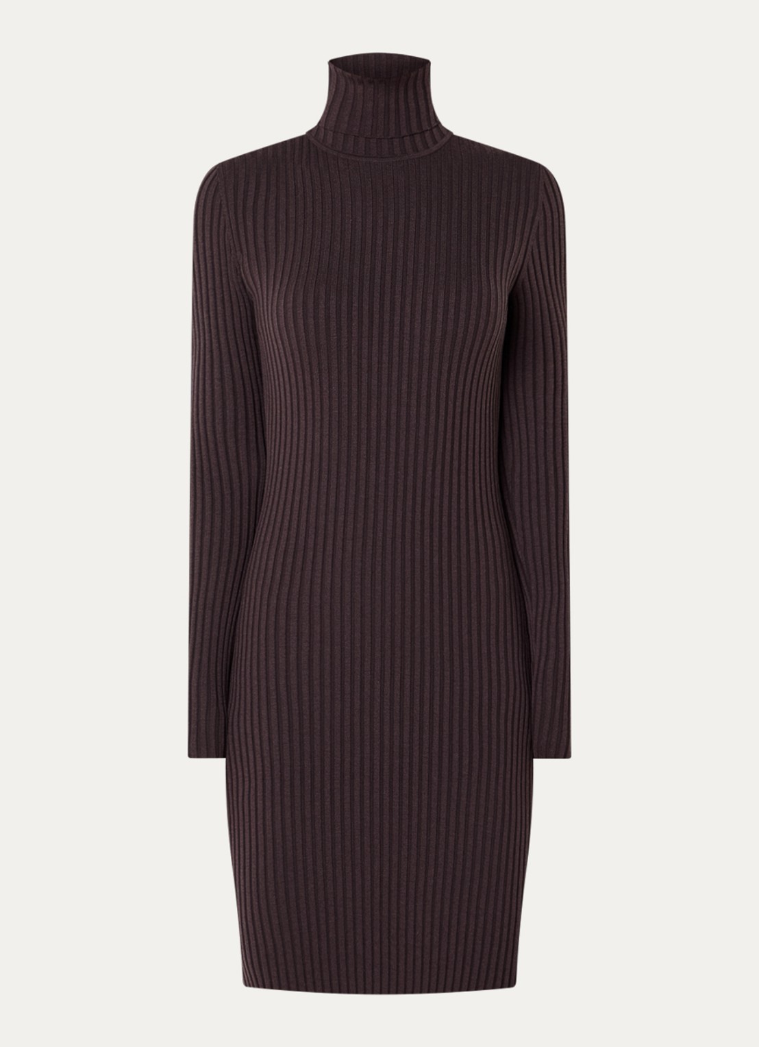 Wolford Merino mini trui-jurk in wolblend - voorkant 3 aubergine