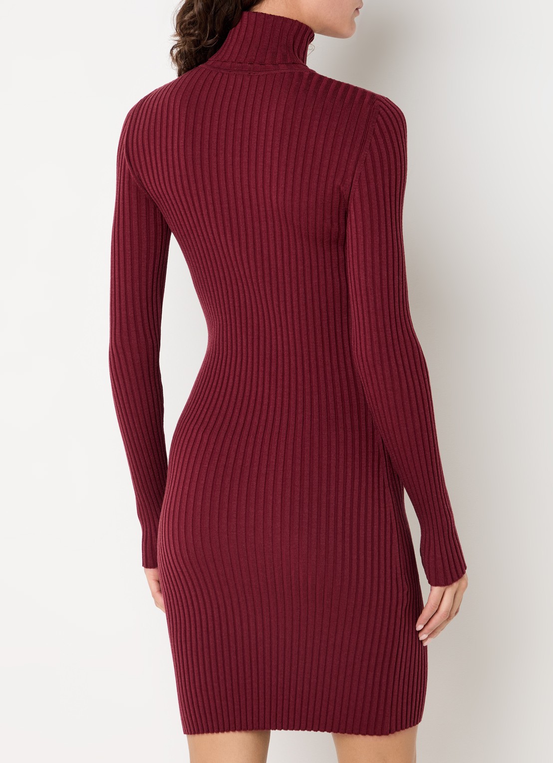 Wolford Merino mini trui-jurk in wolblend - achterkant 2 bordeauxrood