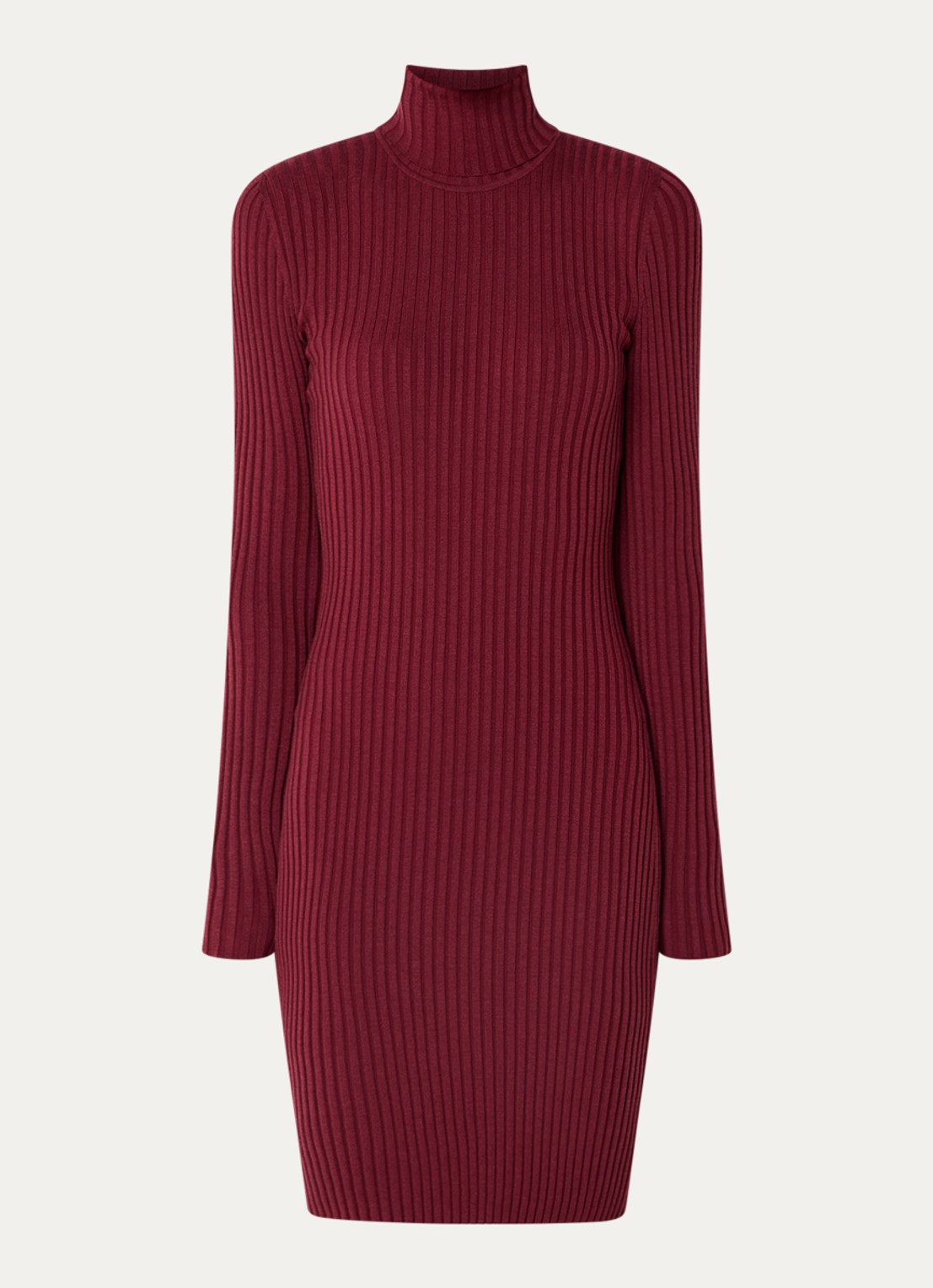 Wolford Merino mini trui-jurk in wolblend - voorkant 3 bordeauxrood