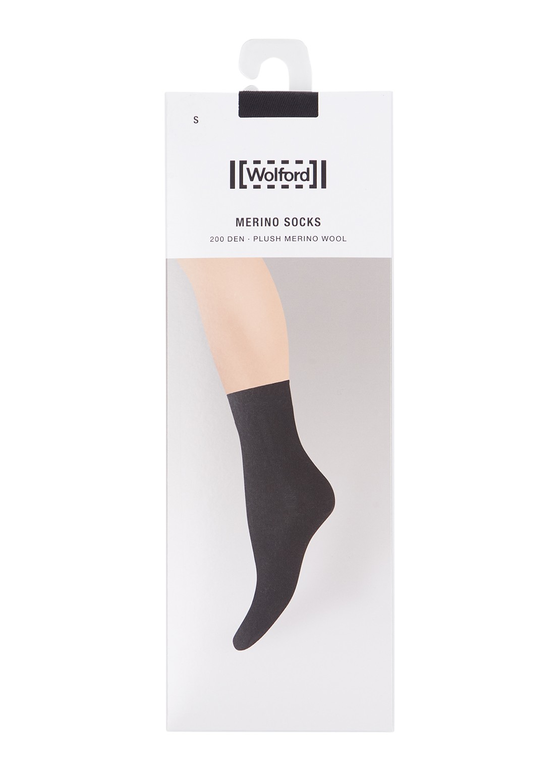 Wolford Merino sokken in wolblend  - voorkant diepzwart