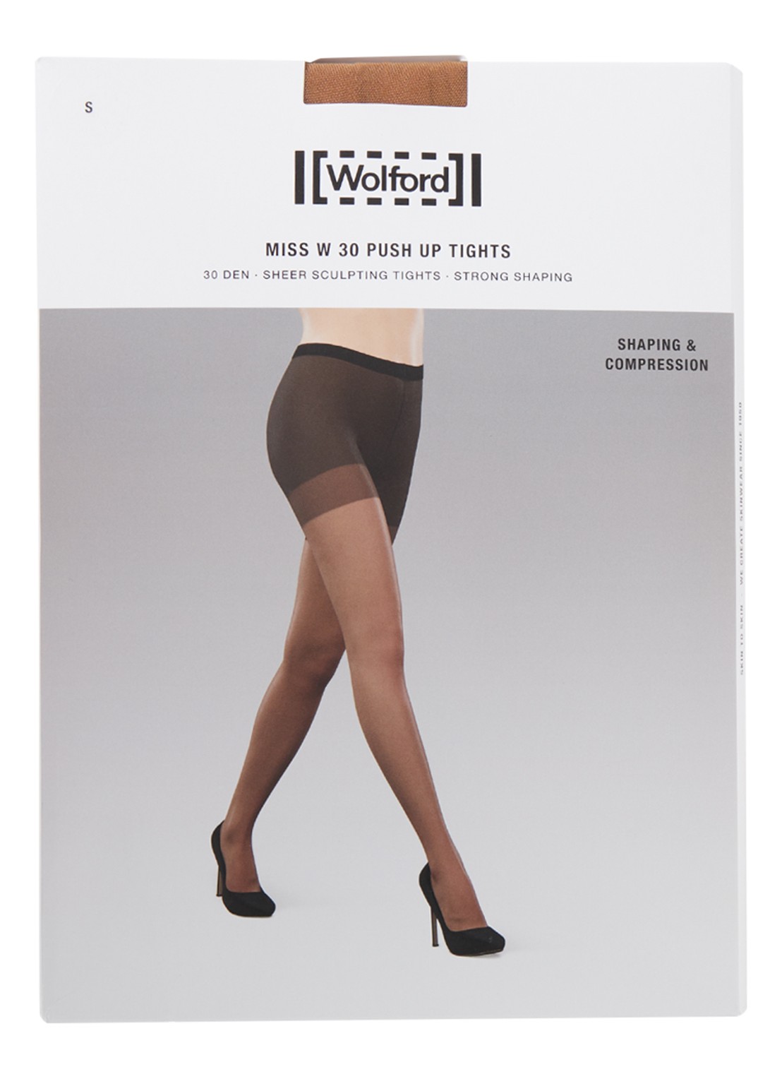 Wolford Miss W panty in 30 denier - voorkant 3 lichtbruin