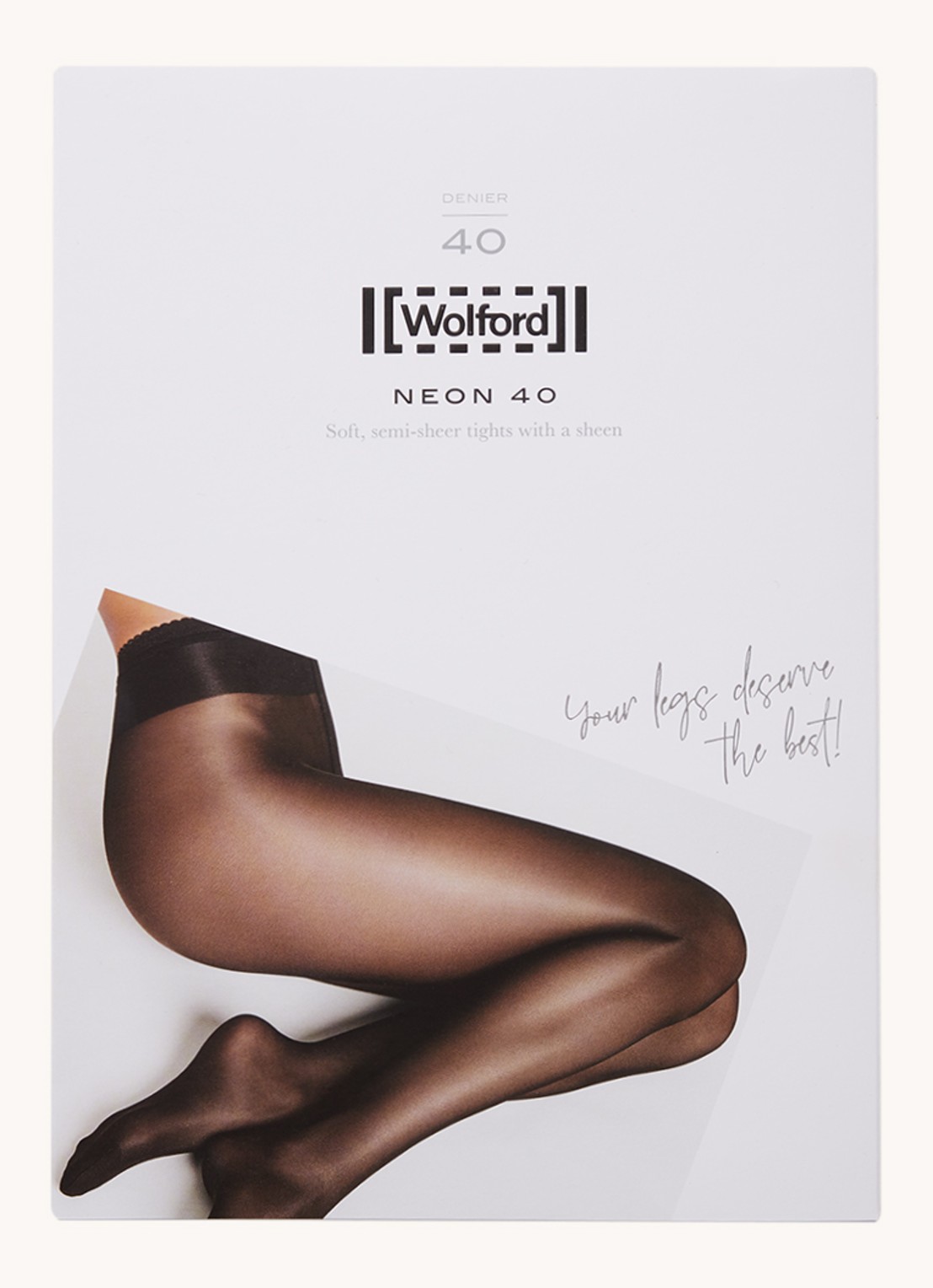 Wolford Neon panty in 40 denier  - voorkant 2 donkerbeige
