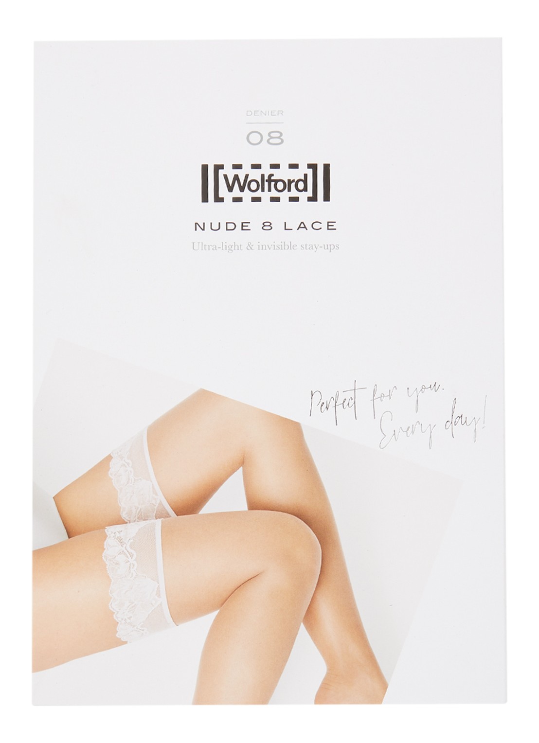 Wolford Nude 8 Lace stay-ups in 8 denier  - voorkant 2 creme