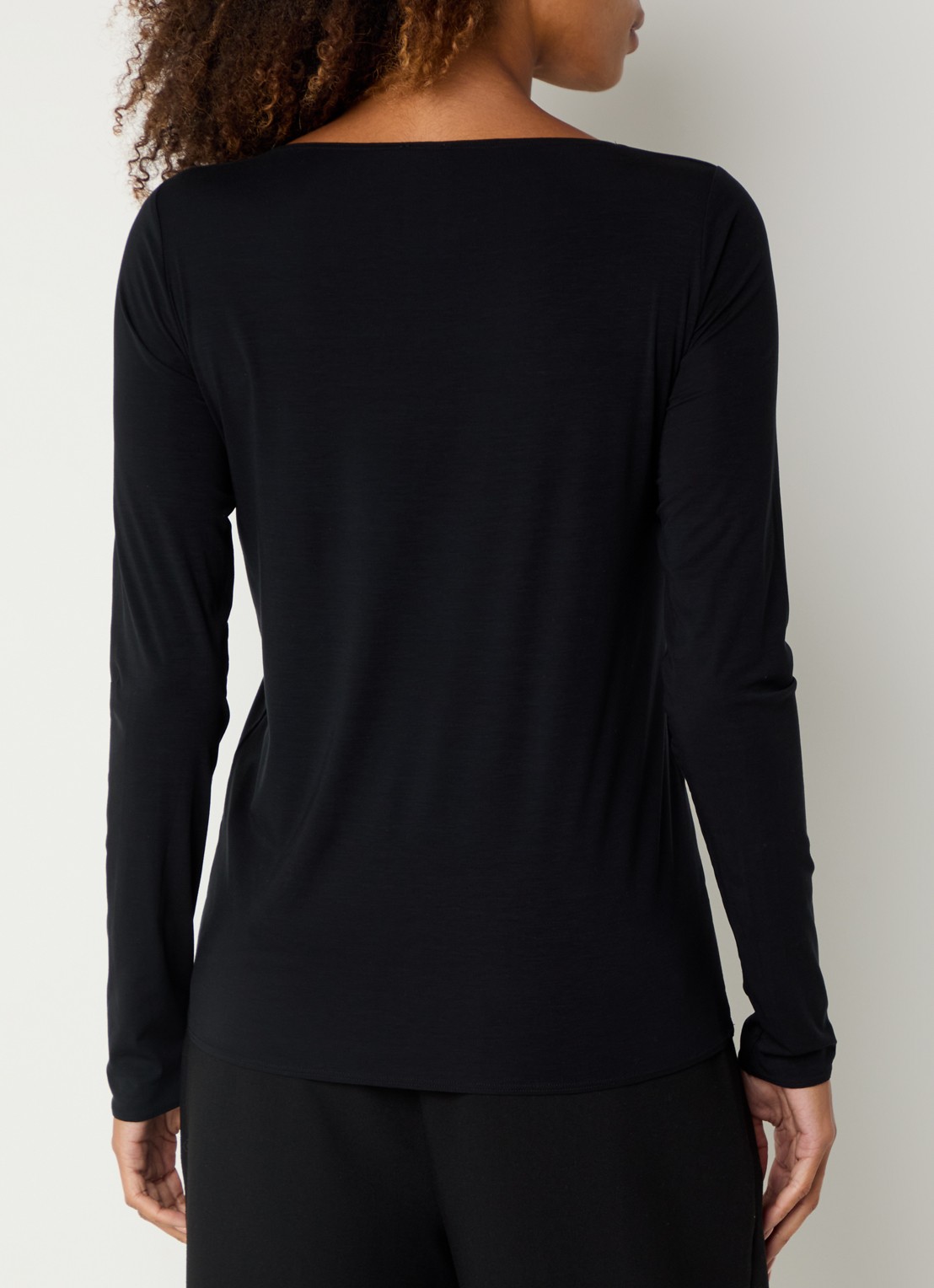 Wolford Pure longsleeve met ronde hals - achterkant zwart
