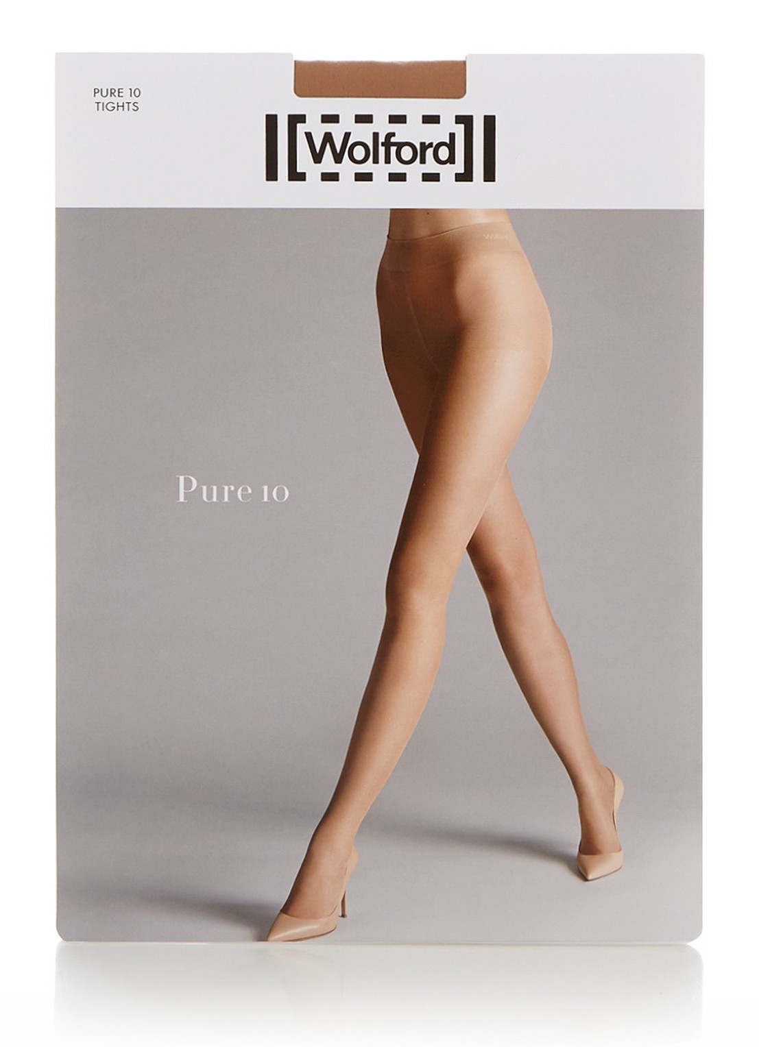 Wolford Pure panty in 10 denier - voorkant donkerbeige