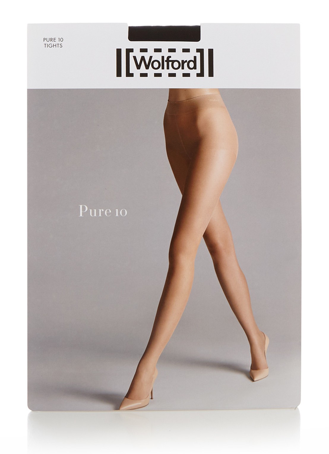 Wolford Pure panty in 10 denier - voorkant 2 diepzwart