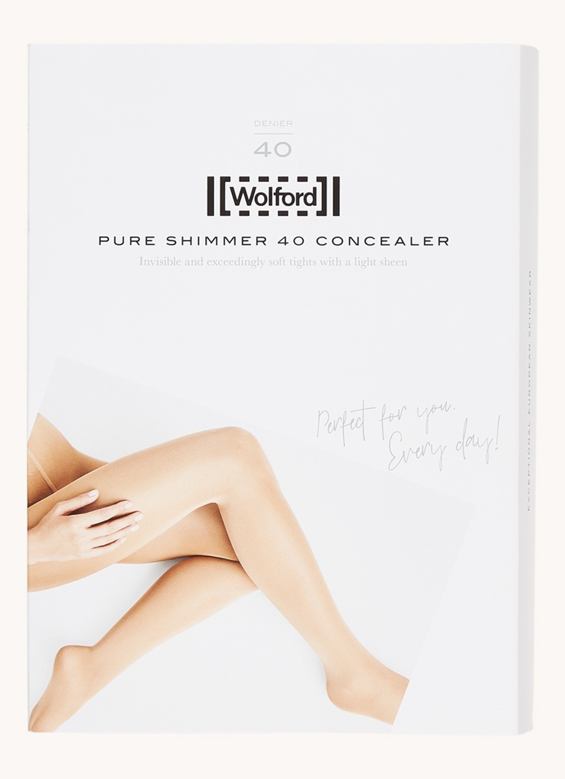 Wolford Pure Shimmer Concealer panty in 40 denier - voorkant beige