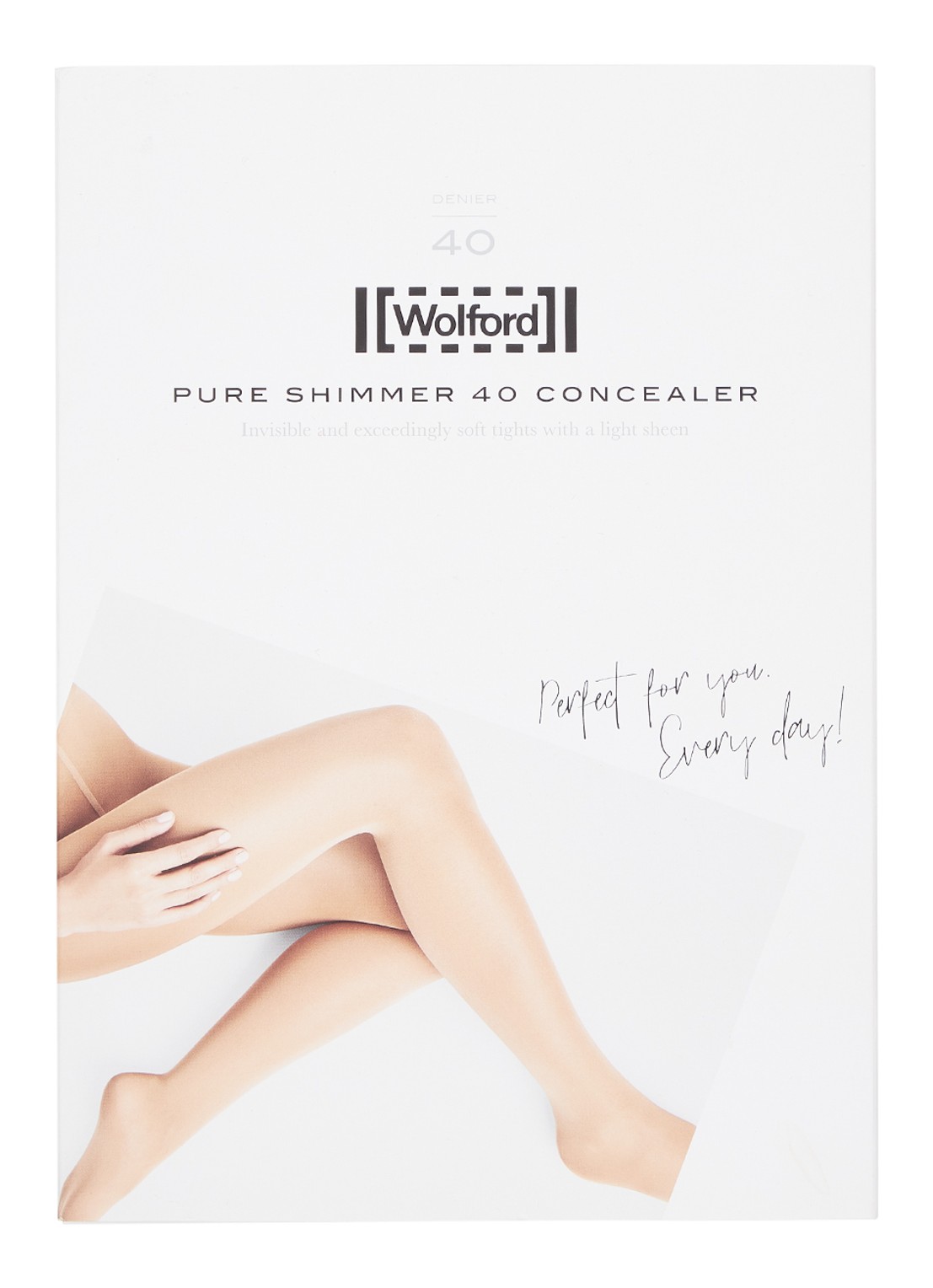 Wolford Pure Shimmer Concealer panty in 40 denier - voorkant 3 donkerblauw