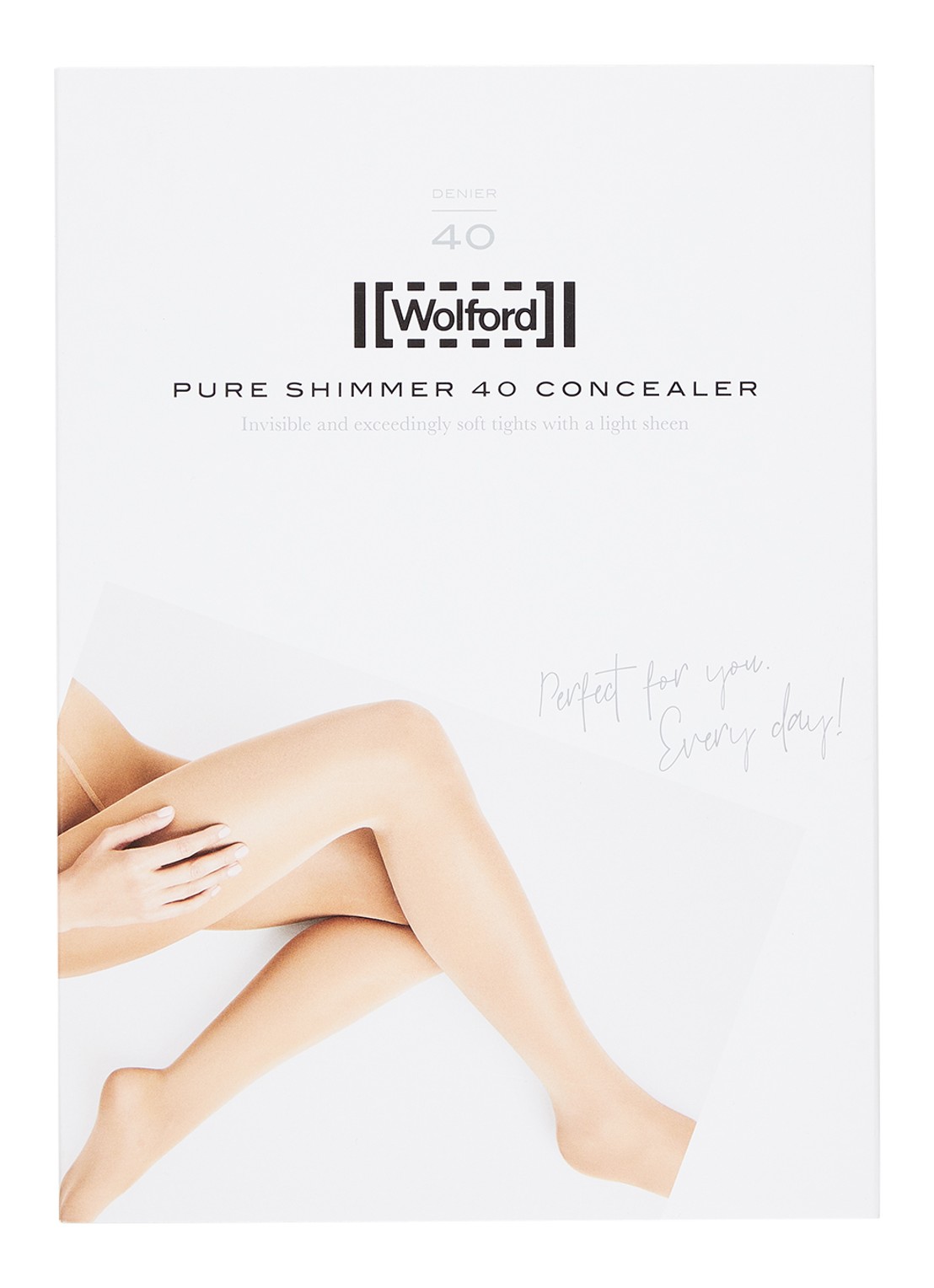 Wolford Pure Shimmer Concealer panty in 40 denier - voorkant 3 zwart