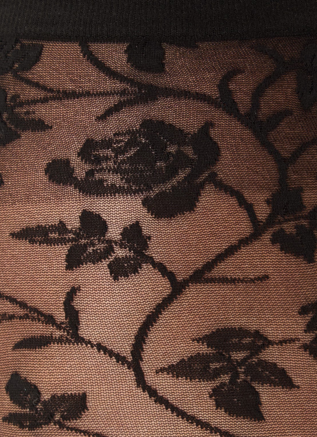 Wolford Rosie panty met bloemenprint in 20 denier - detail 3 zwart