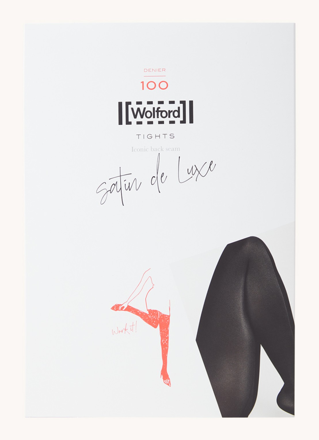 Wolford Satin de Luxe panty 100 denier - voorkant zwart