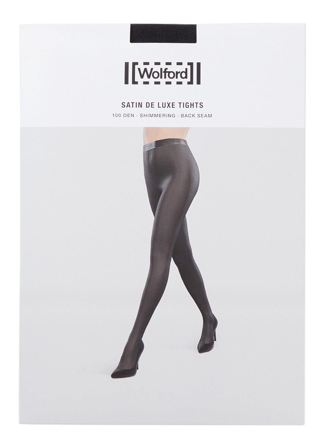 Wolford Satin de luxe panty in 100 denier - voorkant zwart