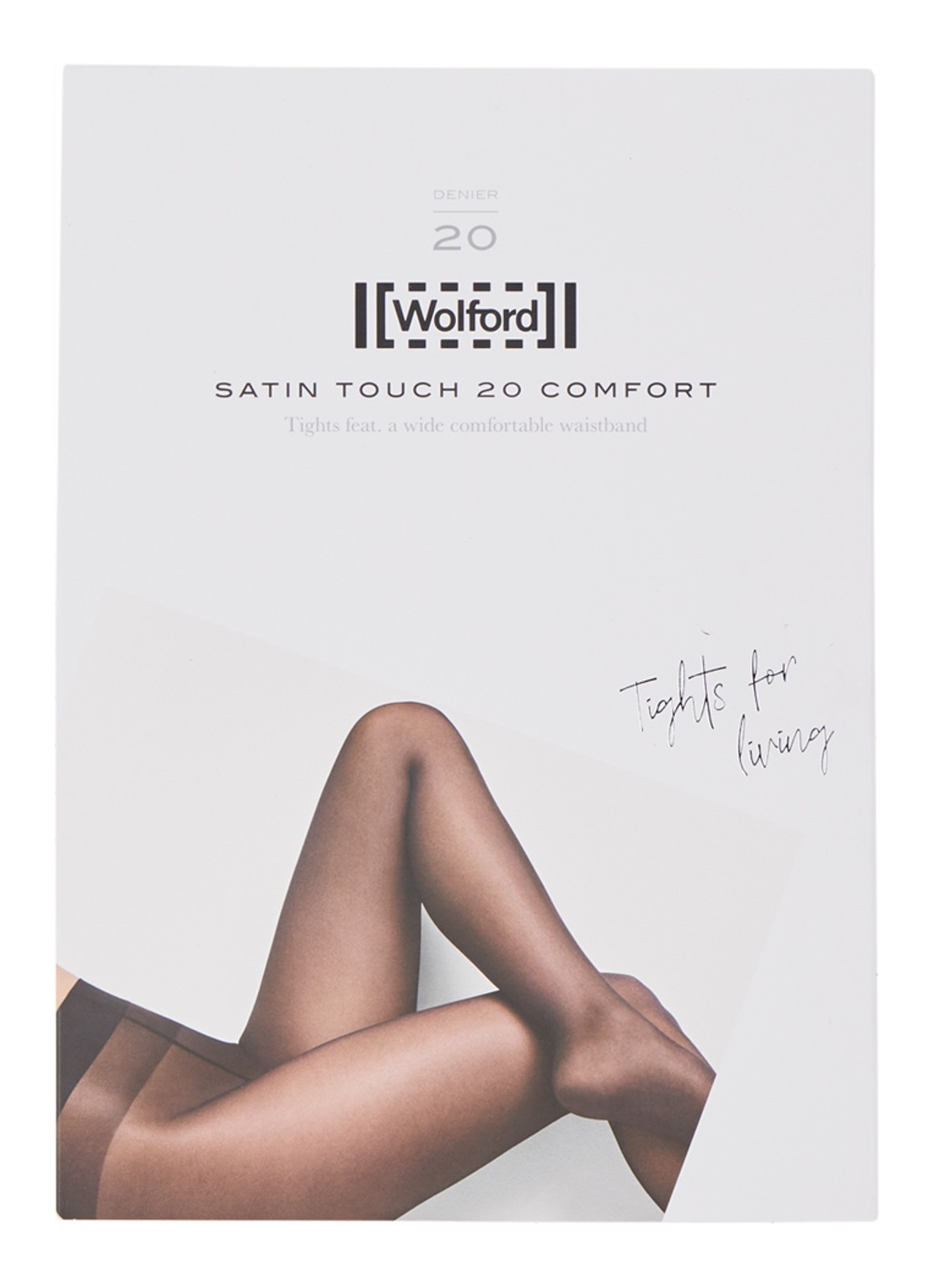 Wolford Satin Touch panty in 20 denier - voorkant diepzwart