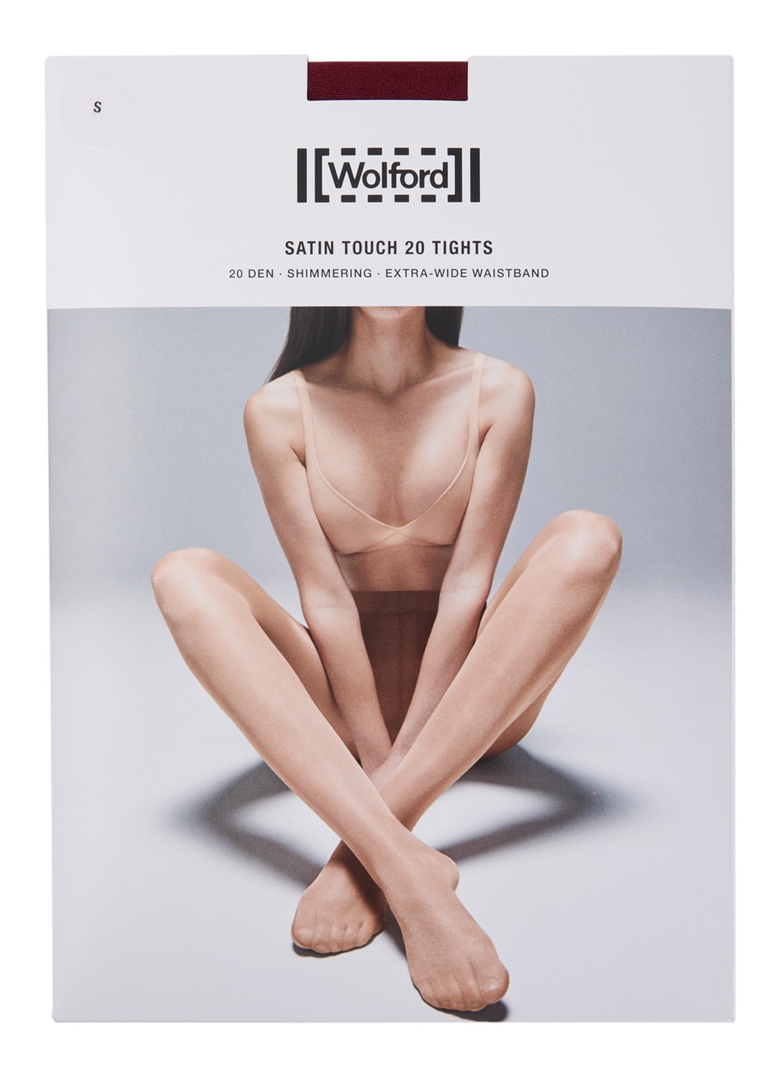Wolford Satin Touch panty in 20 denier - voorkant bordeauxrood