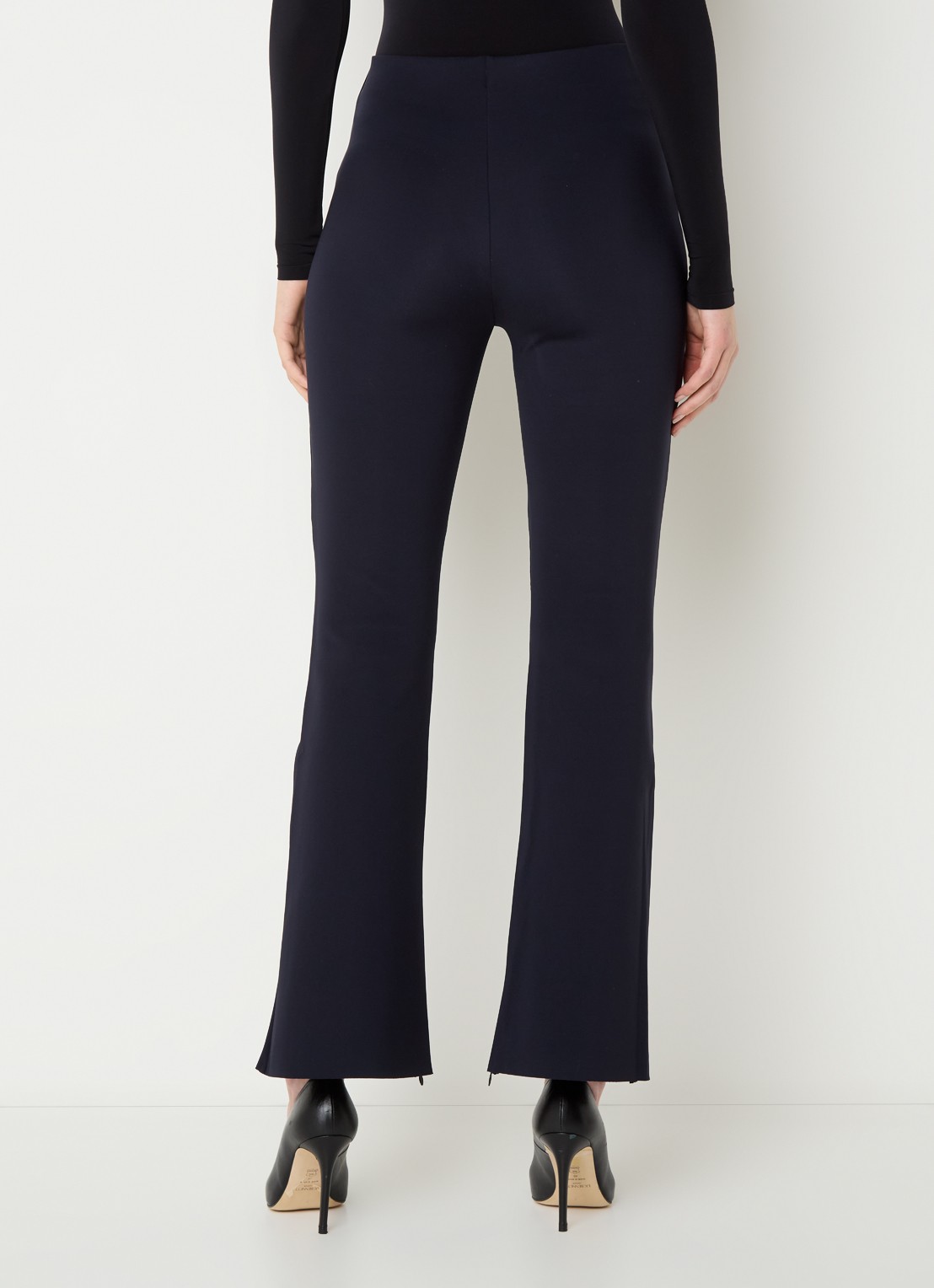 Wolford Scuba high waist flared legging met persplooi - achterkant 2 donkerblauw