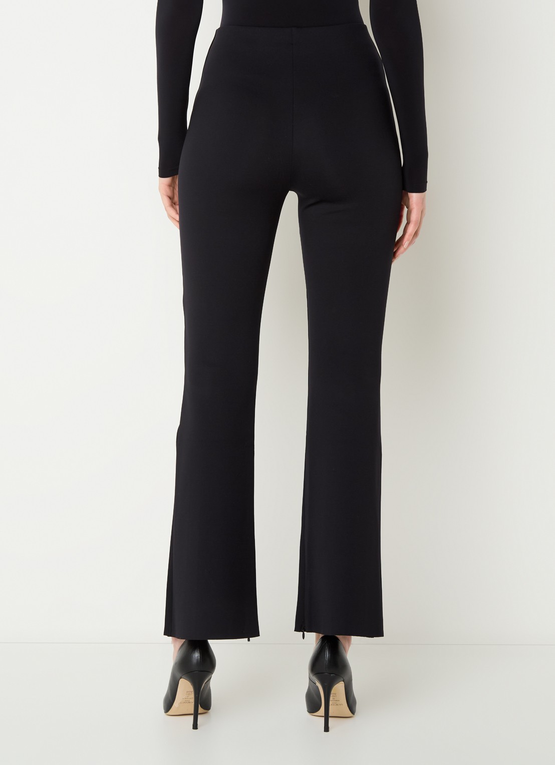 Wolford Scuba high waist flared legging met persplooi - achterkant 2 zwart