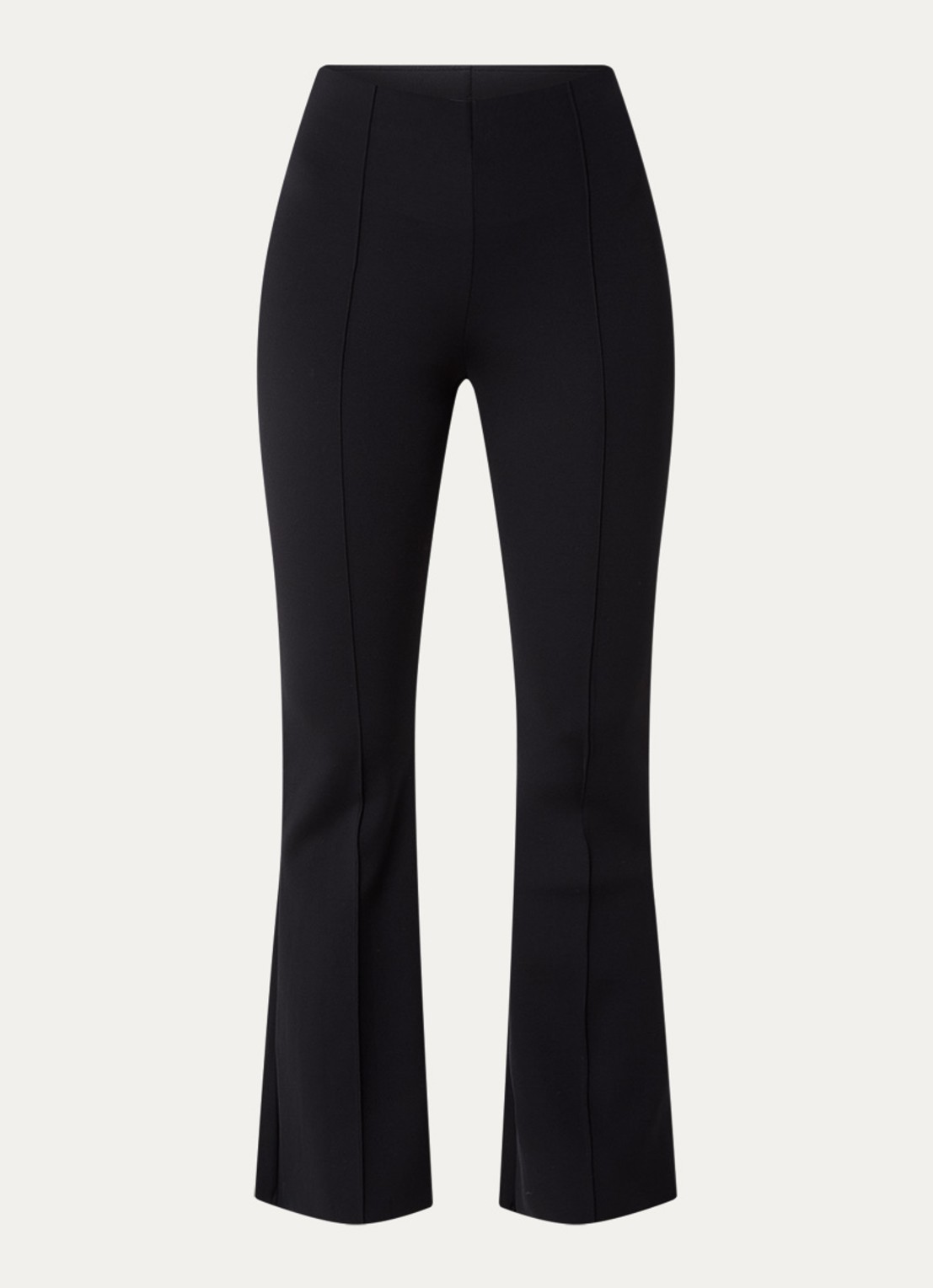 Wolford Scuba high waist flared legging met persplooi - voorkant 3 zwart