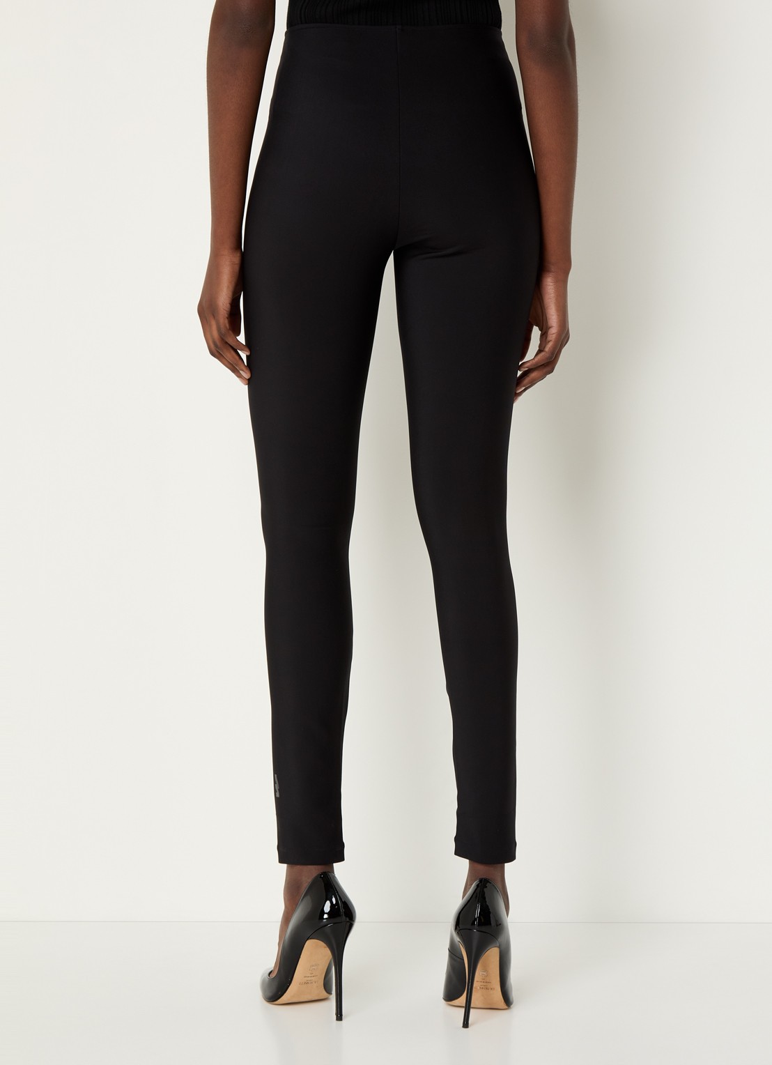 Wolford Scuba high waist skinny fit legging met stretch - achterkant 2 zwart