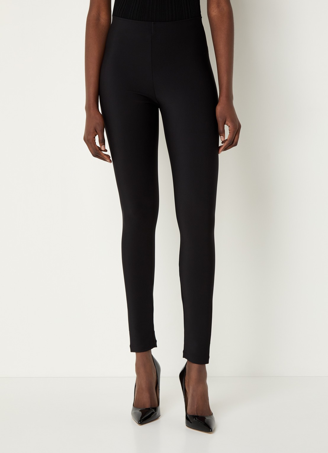 Wolford Scuba high waist skinny fit legging met stretch - detail zwart