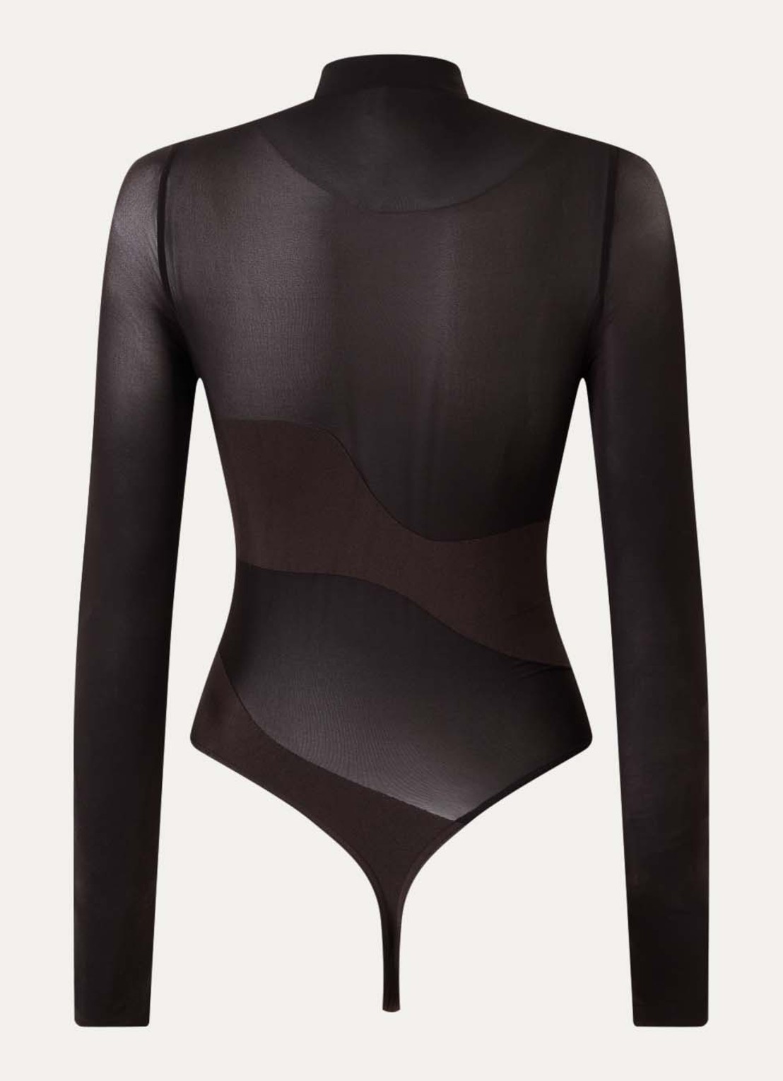 Wolford Shade stringbody met print - achterkant 2 donkerbruin
