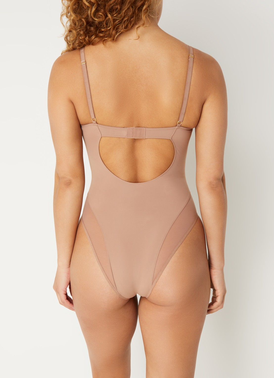 Wolford Sheer Opaque body met beugel - achterkant 3 beige