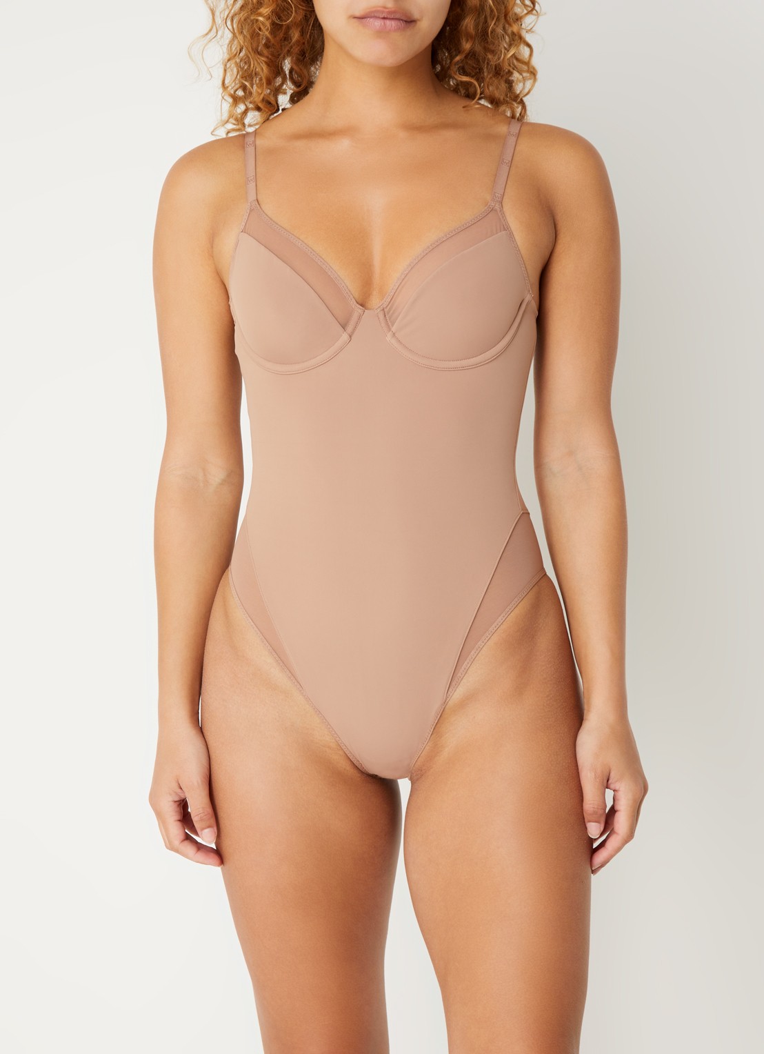 Wolford Sheer Opaque body met beugel - detail 4 beige