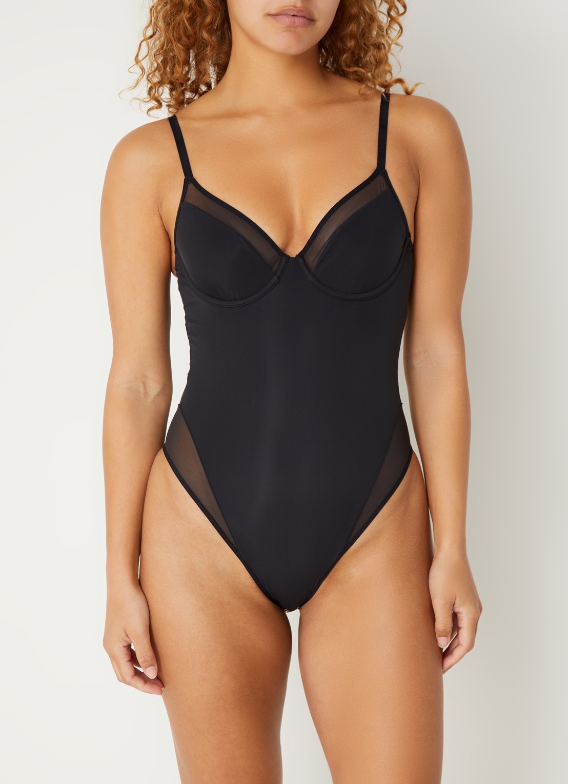 Wolford Sheer Opaque body met beugel - detail 2 zwart