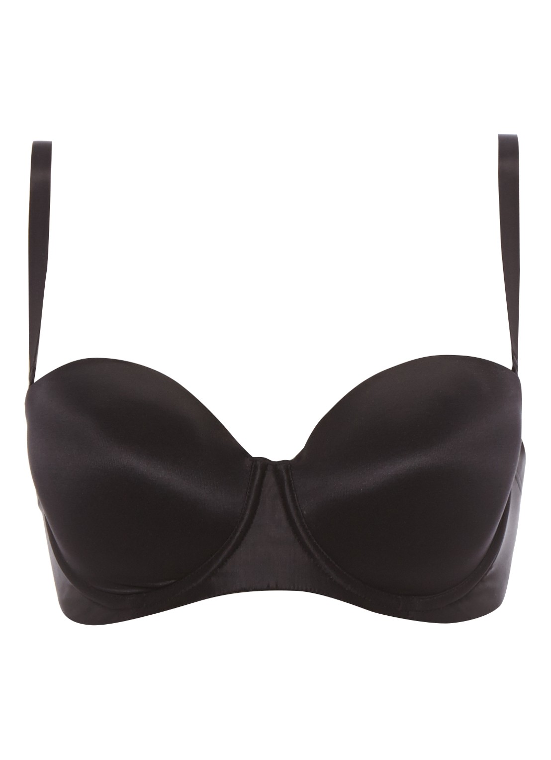 Wolford Sheer Touch voorgevormde strapless bh - voorkant 2 diepzwart