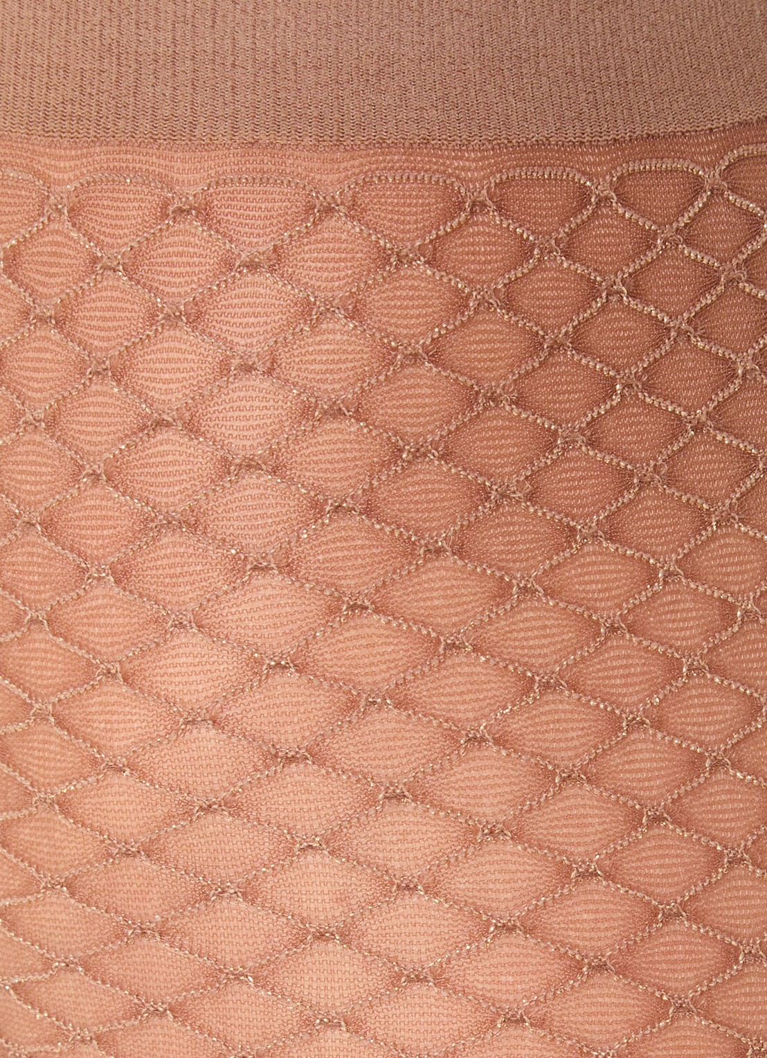 Wolford Shimmer Effect netpanty met lurex in 15 denier - detail goud