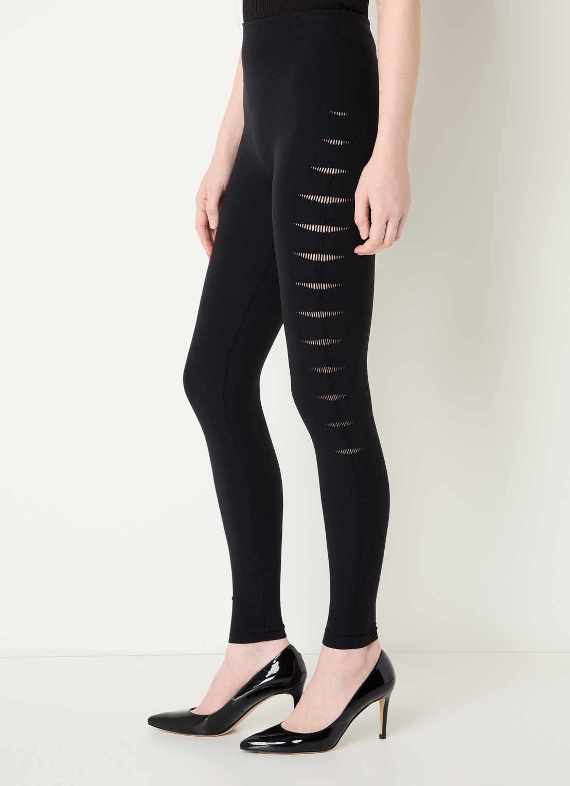 Wolford Slash high waist skinny fit legging - detail 5 zwart