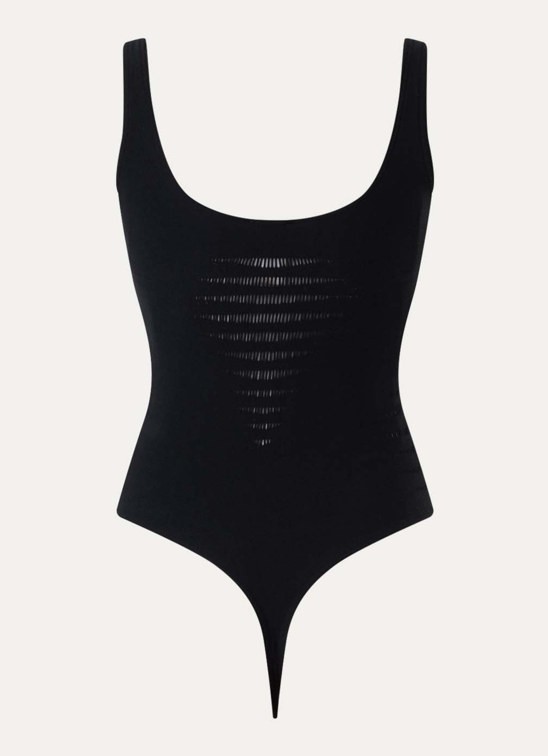 Wolford Slash stringbody met opengewerkt dessin - achterkant 4 zwart