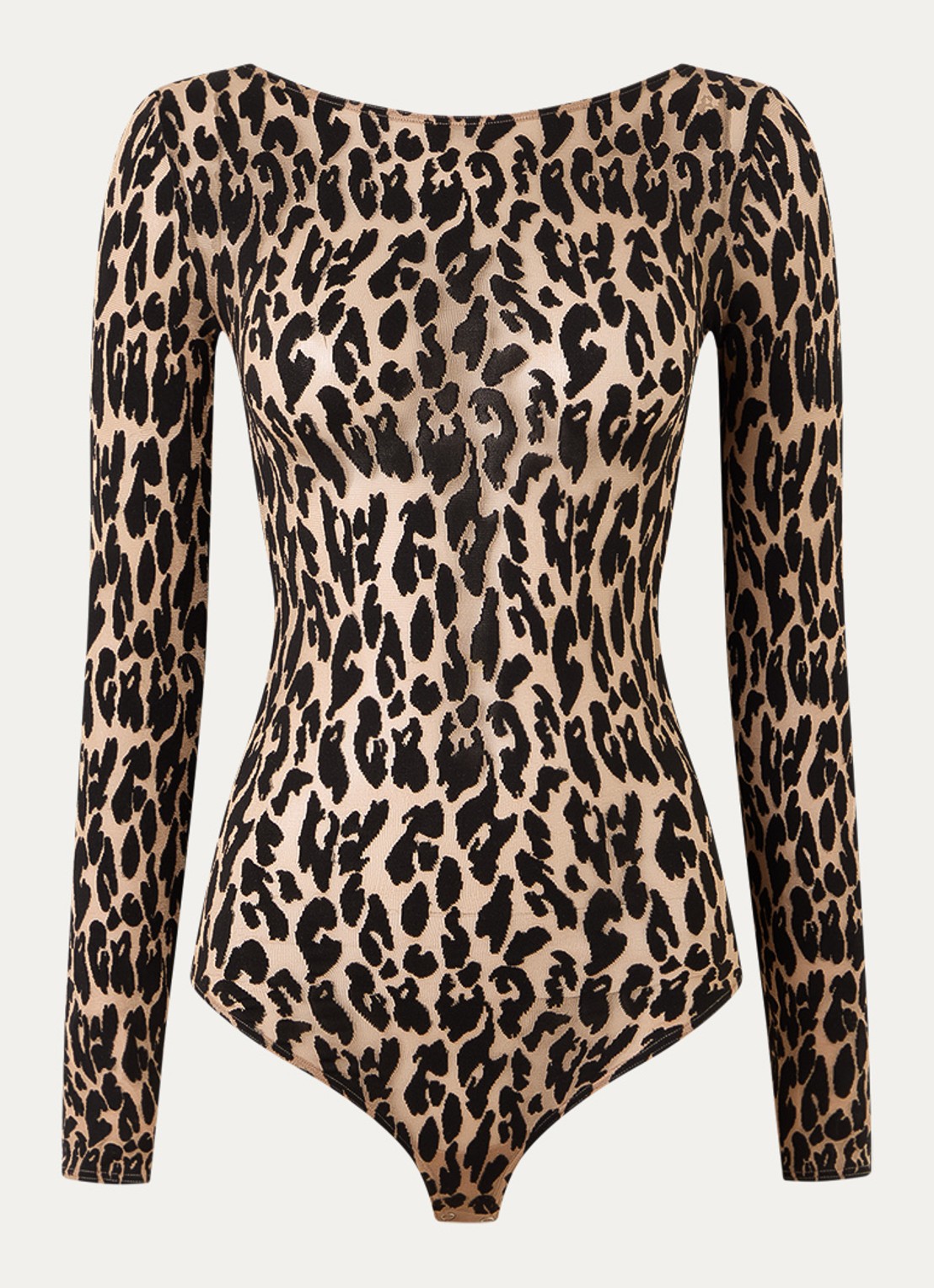 Wolford Stringbody met panterprint - voorkant beige