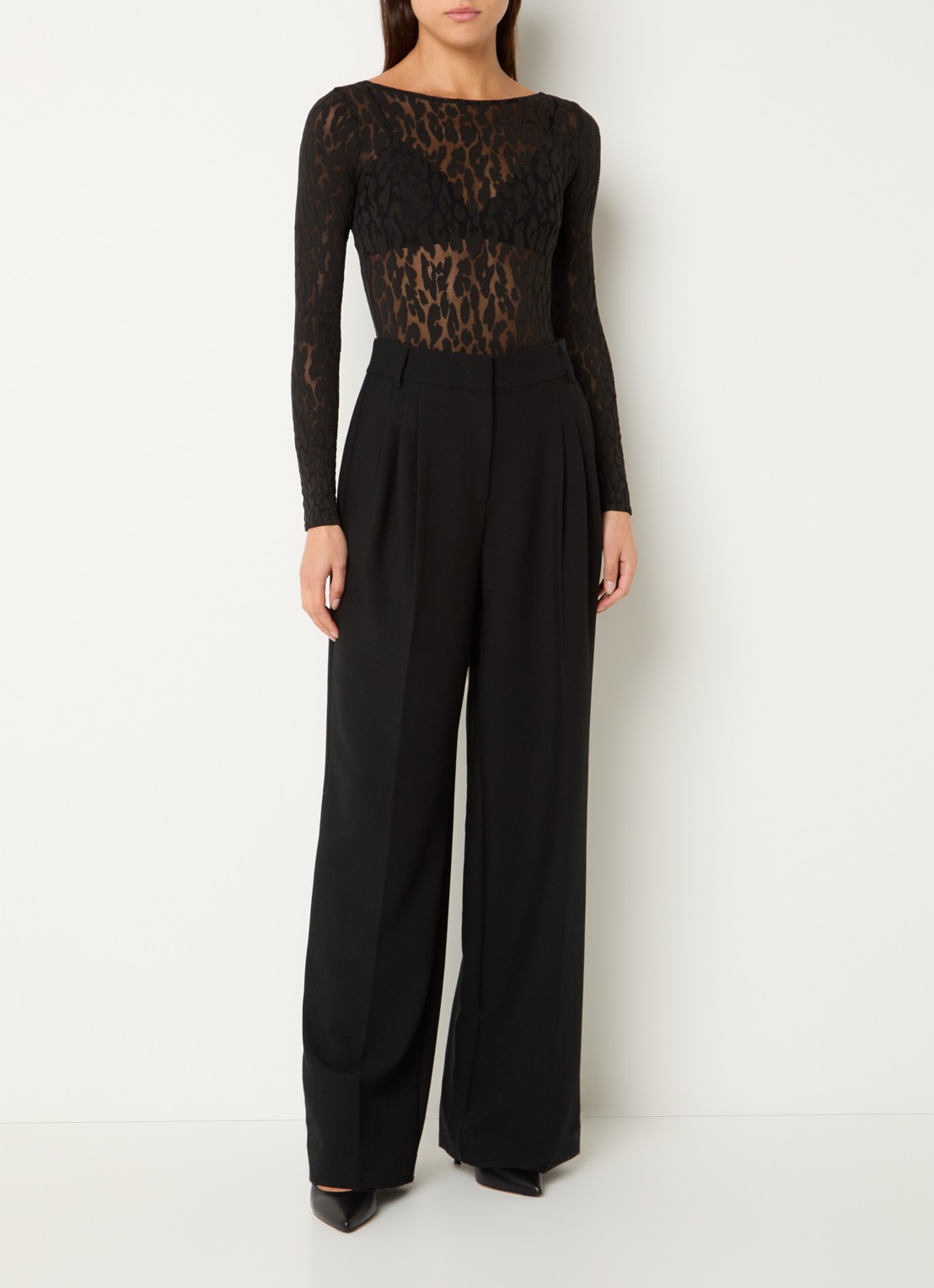 Wolford Stringbody met panterprint - voorkant 3 zwart