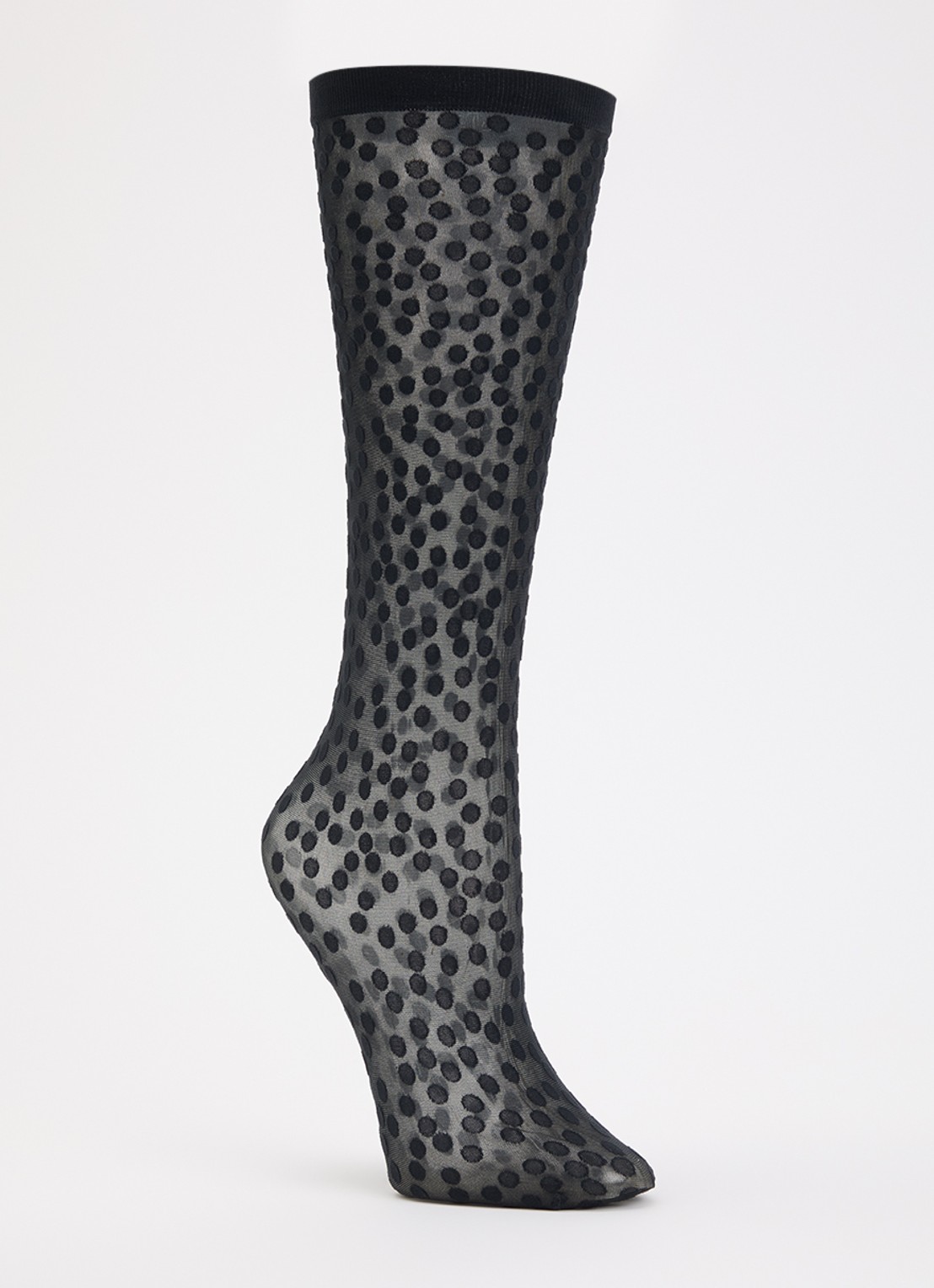 Wolford Sweet Dots pantysokken met stippenprint in 20 denier - voorkant 2 zwart
