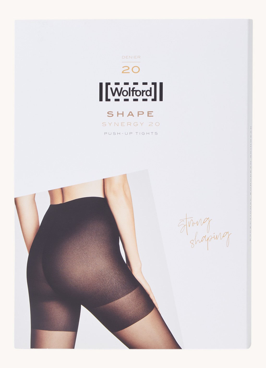 Wolford Synergy corrigerende panty in 20 denier - voorkant diepzwart