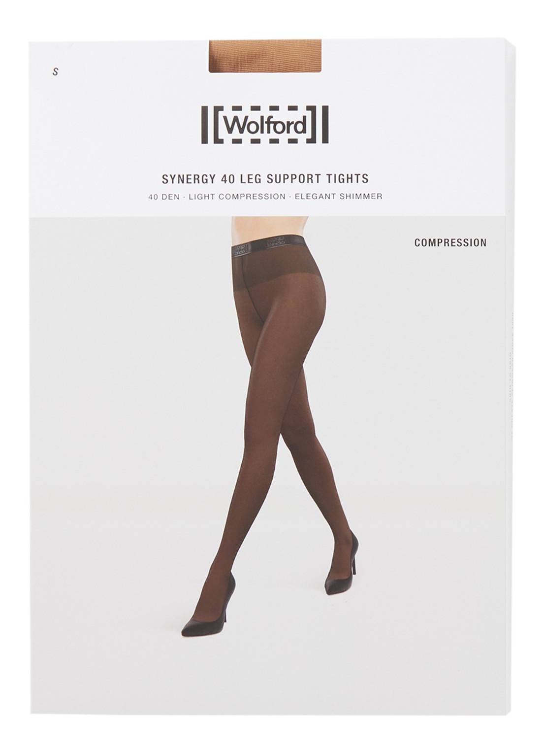 Wolford Synergy corrigerende panty in 40 denier - voorkant donkerbruin